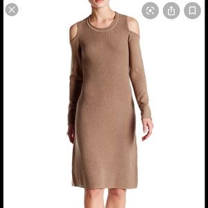 BLACK Elie Tahari cold shoulder sweater dress
